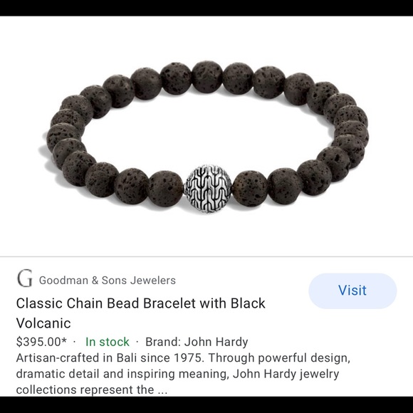 John Hardy Bead Bracelet with Black Volcanic - Picture 6 of 6